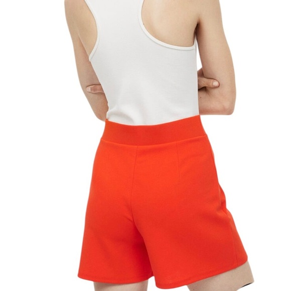 NEW H&M Women’s Button Front Jersey Sailor Shorts Red/Orange ~ Size S ~ NWT - Picture 2 of 10